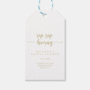 Gold Calligrafie Sip Sip Hooray Vrijgezellenfeest Cadeaulabel