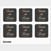 Gold Calligrafie Sparen de Datum Sticker (Vel)