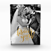 Gold Calligrafie voor je bruiloft herinneringen Fotoblokken (Voorkant)