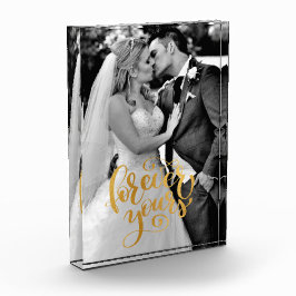 Gold Calligrafie voor je bruiloft herinneringen Fotoblokken