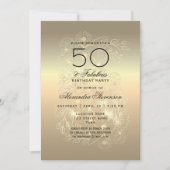Gold Calligraphy 50th Birthday Kaart (Voorkant)
