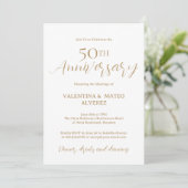 Gold Calligraphy 50th Wedding Jubileum Kaart (Staand voorkant)