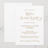 Gold Calligraphy 50th Wedding Jubileum Kaart (Voorkant / Achterkant)