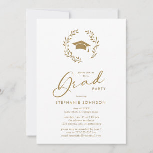 Gold Calligraphy Afstudeerder Pet WreatGraduation  Kaart