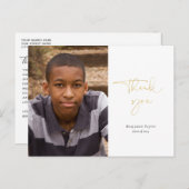 Gold Calligraphy Afstuderen Hartelijk dank met fot Briefkaart (Voorkant / Achterkant)