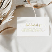 Gold Calligraphy Baby shower Book Request Informatiekaartje