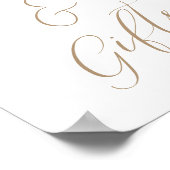 Gold Calligraphy Baby shower Kaarten and Gifts Sig Poster (Hoek)
