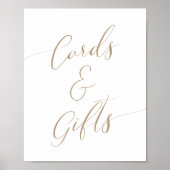 Gold Calligraphy Baby shower Kaarten and Gifts Sig Poster (Voorkant)