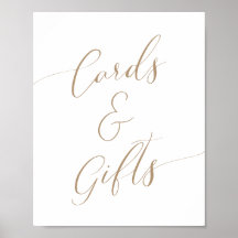Gold Calligraphy Baby shower Kaarten and Gifts Sig
