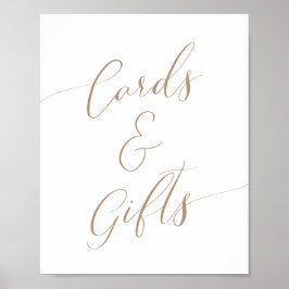 Gold Calligraphy Baby shower Kaarten and Gifts Sig Poster