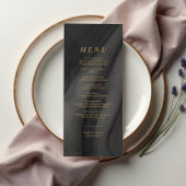 Gold Calligraphy & Black Agat Wedding Menu