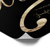 Gold Calligraphy Black Welcome Wedding Poster (Hoek)