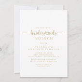 Gold Calligraphy Bridesmaids Brunch Shower Kaart (Voorkant)