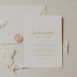 Gold Calligraphy Bridesmaids Brunch Shower Kaart<br><div class="desc">Deze goudcalligrafibridesmaïden brunch-doucheuitnodiging is perfect voor een rittige trouwdouche. Het eenvoudige en elegante ontwerp kenmerkt klassieke en fancy manuscripttypografie in goud.</div>