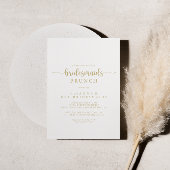 Gold Calligraphy Bridesmaids Brunch Shower Kaart