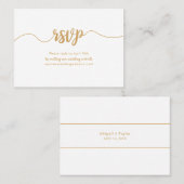 Gold Calligraphy bruiloft website rsvp online kaar Visitekaartje (Voorkant / Achterkant)