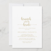 Gold Calligraphy Brunch met de Bride Shower Kaart (Voorkant)