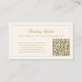 Gold calligraphy elegant QR code wedding RSVP Informatiekaartje (Voorkant)