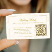 Gold calligraphy elegant QR code wedding RSVP Informatiekaartje