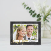 Gold Calligraphy Elegant Wedding Bedankt Briefkaart (Staand voorkant)