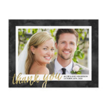 Gold Calligraphy Elegant Wedding Bedankt