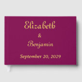 Gold Calligraphy Elegant Wedding Folie Gastboek Gastenboek (Voorkant)