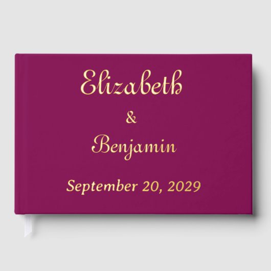 Gold Calligraphy Elegant Wedding Folie Gastboek Gastenboek (Voorkant)