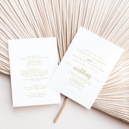 Gold Calligraphy Front & Back Wedding Kaart