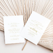 Gold Calligraphy Front & Back Wedding Kaart