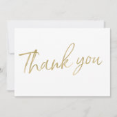 Gold Calligraphy Hand Lettered Wedding "Dank u wel Bedankkaart (Voorkant)