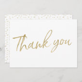 Gold Calligraphy Hand Lettered Wedding "Dank u wel Bedankkaart (Voorkant / Achterkant)