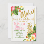 Gold Calligraphy Luau Afstuderen Invitation Kaart (Voorkant)