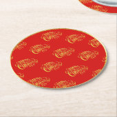 Gold Calligraphy Merry-kerstpapieren Onderzetter (Gebogen)