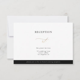Gold Calligraphy Modern Calligraphy Reception Card Kaart