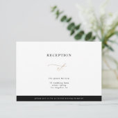 Gold Calligraphy Modern Calligraphy Reception Card Kaart (Staand voorkant)