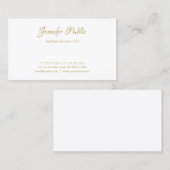 Gold Calligraphy Name Font Simple Elegant Sjabloon Visitekaartje (Voorkant / Achterkant)