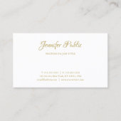 Gold Calligraphy Name Font Simple Elegant Sjabloon Visitekaartje (Voorkant)