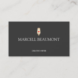 Gold Calligraphy Pen Logo Freelance Writer Visitekaartje