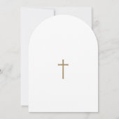 Gold Calligraphy Photo Collage Baby Baptism Cross Kaart (Achterkant)