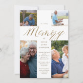 Gold Calligraphy Photo Cross-Loving Memory Funeral Kaart (Voorkant)