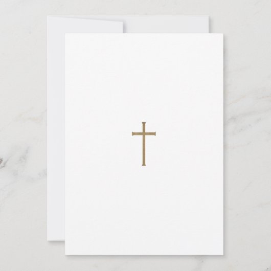 Gold Calligraphy Photo Cross-Loving Memory Funeral Kaart (Achterkant)