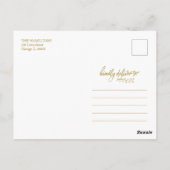 Gold Calligraphy Photo Merry and Bright Kerstmis Briefkaart (Achterkant)