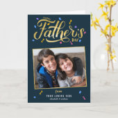 Gold Calligraphy Photo Vaderdag Kaart (Gele Bloem)