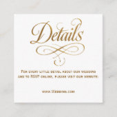 Gold Calligraphy QR Wedding Details Kaart (Voorkant)
