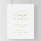 Gold Calligraphy Rehearal Dinner Welcome Sign Poster
