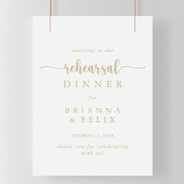 Gold Calligraphy Rehearal Dinner Welcome Sign Poster