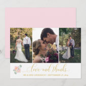 Gold Calligraphy Script 3 Photobons Wedding Bedankkaart (Voorkant / Achterkant)