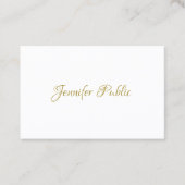 Gold Calligraphy Script Elegant Minimalist Trendy Visitekaartje (Voorkant)