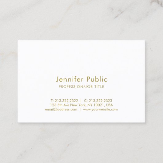 Gold Calligraphy Script Elegant Minimalist Trendy Visitekaartje (Achterkant)