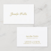 Gold Calligraphy Script Elegant Minimalist Trendy Visitekaartje (Voorkant / Achterkant)